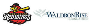 Logos for the Rochester Red Wings and the Waldron Rise Foundation as seen in the Fall 2026 Spirit Newsletter.